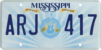 MS license plate ARJ417