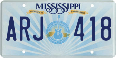 MS license plate ARJ418