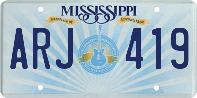 MS license plate ARJ419