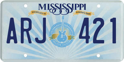 MS license plate ARJ421