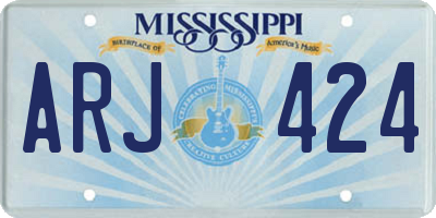 MS license plate ARJ424