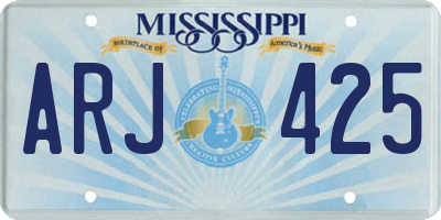 MS license plate ARJ425