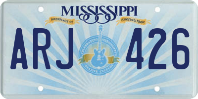 MS license plate ARJ426