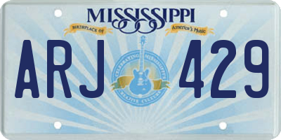 MS license plate ARJ429