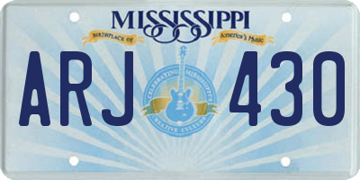 MS license plate ARJ430