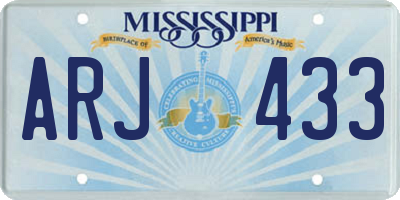 MS license plate ARJ433