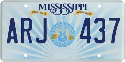 MS license plate ARJ437
