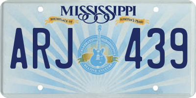 MS license plate ARJ439