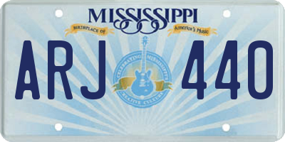 MS license plate ARJ440