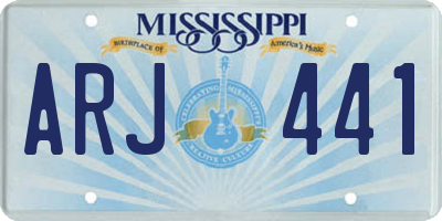 MS license plate ARJ441