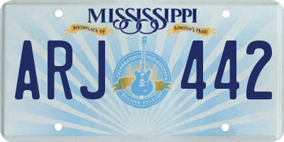 MS license plate ARJ442
