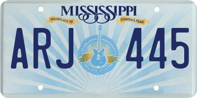 MS license plate ARJ445