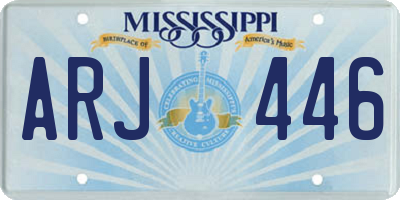 MS license plate ARJ446