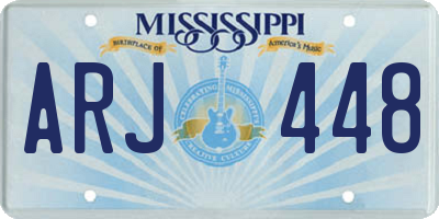MS license plate ARJ448