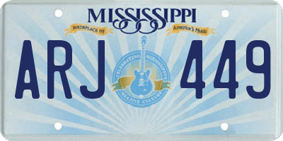 MS license plate ARJ449