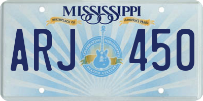 MS license plate ARJ450