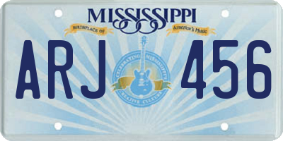 MS license plate ARJ456