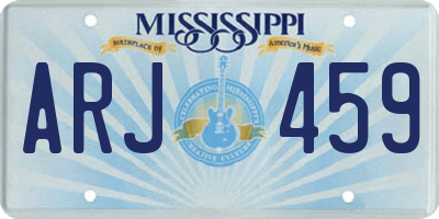 MS license plate ARJ459