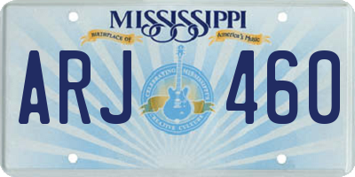 MS license plate ARJ460