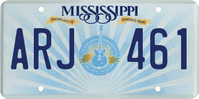 MS license plate ARJ461