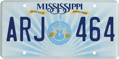 MS license plate ARJ464