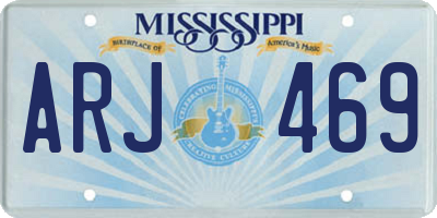 MS license plate ARJ469