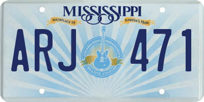 MS license plate ARJ471