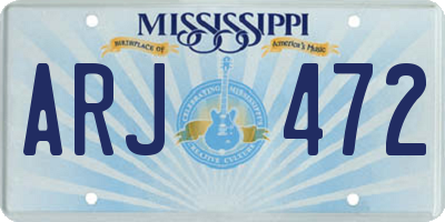 MS license plate ARJ472