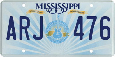 MS license plate ARJ476