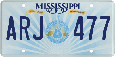 MS license plate ARJ477
