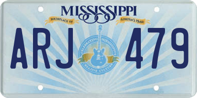 MS license plate ARJ479