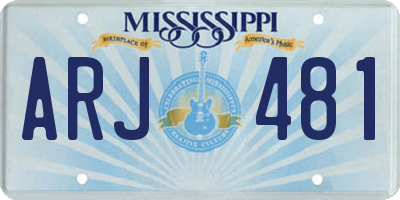 MS license plate ARJ481