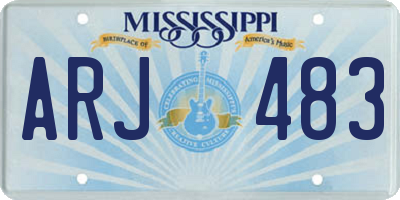 MS license plate ARJ483