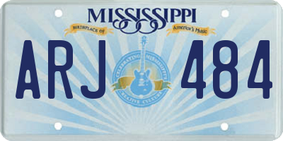 MS license plate ARJ484