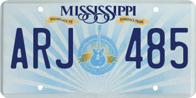 MS license plate ARJ485