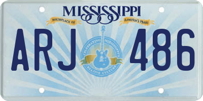 MS license plate ARJ486