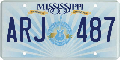 MS license plate ARJ487