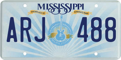 MS license plate ARJ488