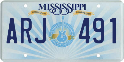 MS license plate ARJ491