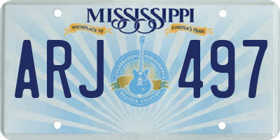 MS license plate ARJ497