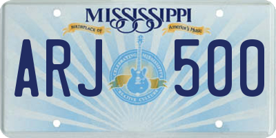 MS license plate ARJ500