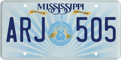 MS license plate ARJ505