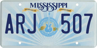 MS license plate ARJ507