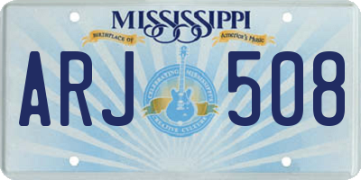 MS license plate ARJ508