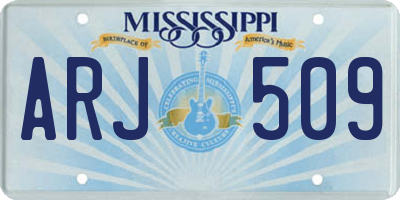 MS license plate ARJ509