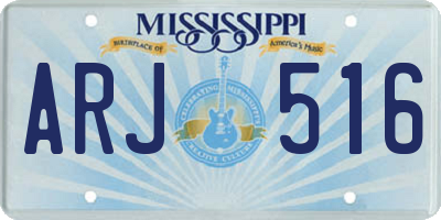 MS license plate ARJ516