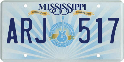 MS license plate ARJ517