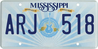 MS license plate ARJ518