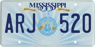 MS license plate ARJ520