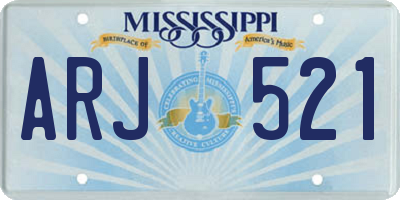 MS license plate ARJ521